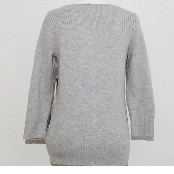 Talbots Pullover Gray Wool Blend sweater Medium Petites 8-10 New w/out tag - Picture 3 of 8